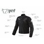 JET Blouson moto imperméable avec armure veste moto multi fonctionnel textile (Noir, M (EU 48-50))