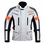 Jet Blouson Veste Moto Homme Imperméable Avec Armure Textile Gris Argenté