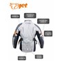 Jet Blouson Veste Moto Homme Imperméable Avec Armure Textile Gris Argenté
