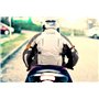 Jet Blouson Veste Moto Homme Imperméable Avec Armure Textile Gris Argenté