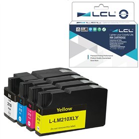 LCL Cartouche d'encre Compatible 210XL (4 Pack 1 Noir 1 Cyan 1 Magenta 1 Jaune) Remplacement pour Lexmark Office Edge Pro4000c/P