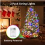 Guirlande Lumineuse, 2 x 12M 120 LED Girlande de Lumière Étanche Extérieur Intérieur Guirlandes Lumineuses à Piles AA pour Fête,