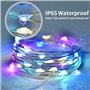 Guirlande Lumineuse, 2 x 12M 120 LED Girlande de Lumière Étanche Extérieur Intérieur Guirlandes Lumineuses à Piles AA pour Fête,
