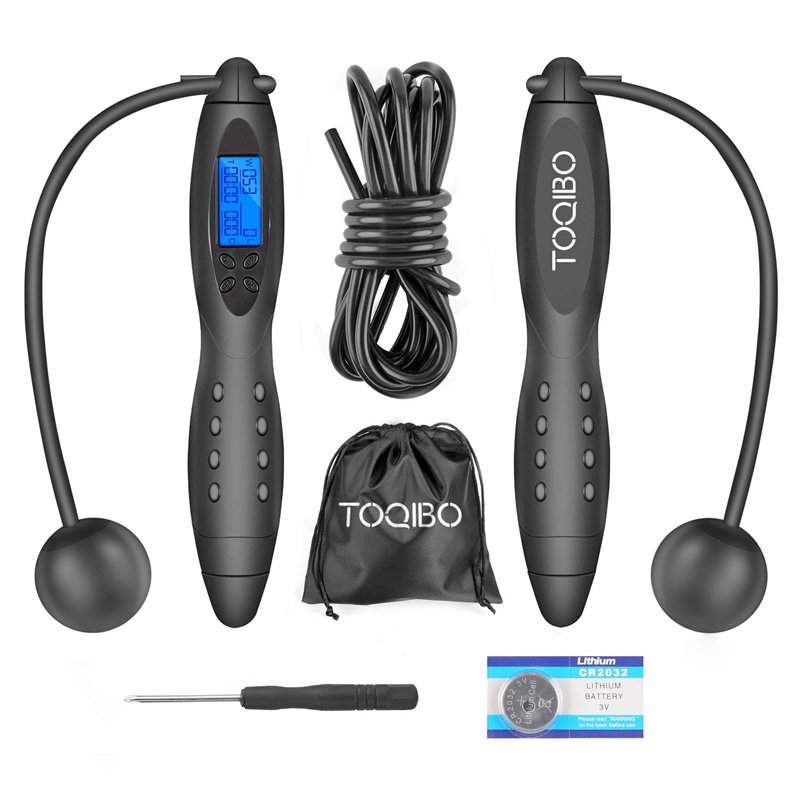 Corde à Sauter Sport, Corde à Sauter sans fil avec Compteur Calories et Minuterie, Jump Rope Réglable, LCD écran montrant, Poign