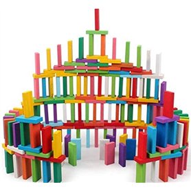 YIQI Ensemble de Blocs de Dominos en Bois coloré 120pcs