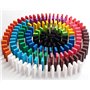 YIQI Ensemble de Blocs de Dominos en Bois coloré 120pcs, Jeu de Jeu éducatif pour Enfants