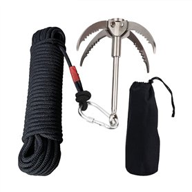 J-ouuo Grappin de Survie 400 kg en Acier Inoxydable avec Corde auxiliaire de 20 m