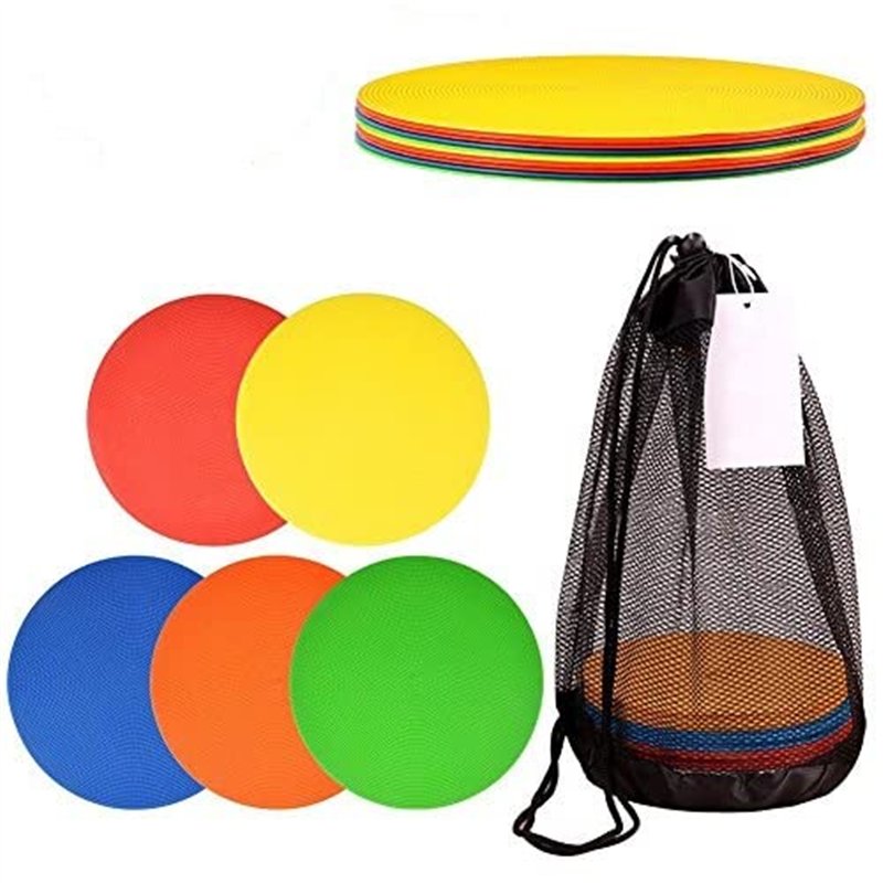 VGEBY Lot de 10 Marqueurs de Disque Plat, Rond en Silicone Speed Agility d'entraînement Spot Cônes Field marqueur pour Football,