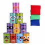THE TWIDDLERS 13 Pièces Jeu de Fête Chamboule Tout avec Coffret Cadeau pour Enfants & Adultes - 10 Boîtes Conserve Métal & 3 Sac