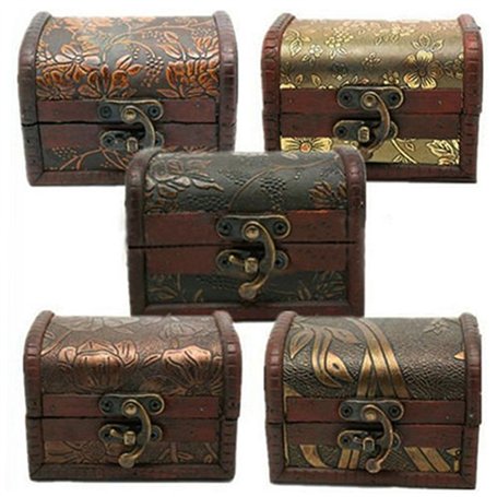 Petit coffre en bois vieilli pour bijoux