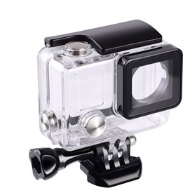 Flycoo étui Boîtier étanche avec Objectif pour GoPro Hero 3+ Hero 4 Caméra d'action avec Vis de Fixation et Base Protection sous