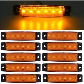 GSRECY Lot de 10 feux de gabarit latéraux à 6 LED 24 V pour camions