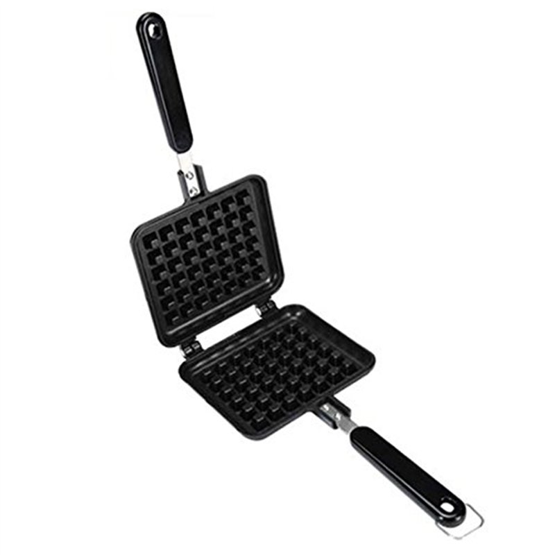 Image secondaire de OFKPO Gaufrier Manuel, Moule à Gaufres en Aluminium pour Cuisinière avec Revêtement Intérieur Antiadhésif et Poignée