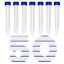 Lot de 50 tubes à centrifugeuse coniques de 15 ml en plastique stérile avec bouchons à vis