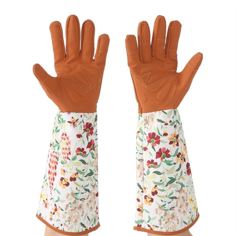 Image secondaire de Ruibo Cuir Rose Gants de Jardinage/Thorn Proof d'élagage Gants avec résistant aux Crevaisons Manches Longues Polyester Imprimé M