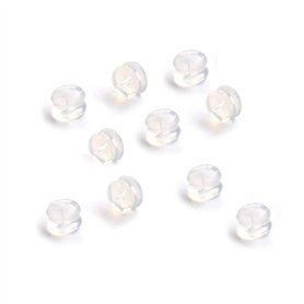 Cunluna 10pcs caoutchouc boucle d'oreille Retour Fiche capuchon Transparente souple en silicone anti-allergique sécurité Boucles