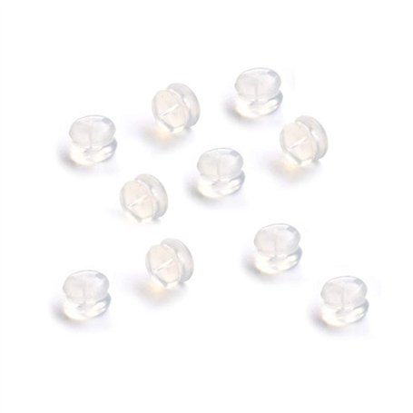 Cunluna 10pcs caoutchouc boucle d'oreille Retour Fiche capuchon Transparente souple en silicone anti-allergique sécurité Boucles