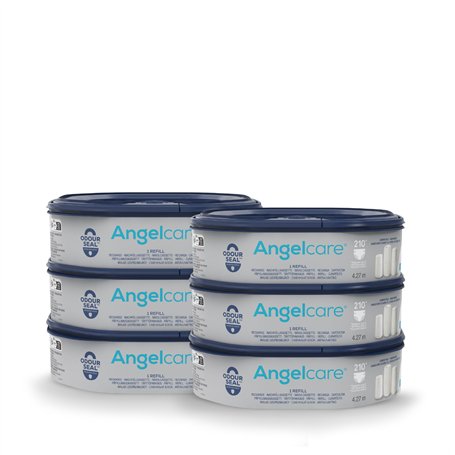 Angelcare - 6 Recharges Poubelle à Couches – Octogonale – Anti Odeur - Dress Up - Fabriqué en France