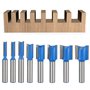 BIGP Lot de 8 fraises droites à tige de 8 mm - Double cannelure - Pour outils de menuiserie - 5 mm