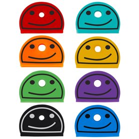 Uniclife 24 PCS 2.5 cm Couvre Clef de Capuchon Clé Identificateurs de Clés à Visage Souriant Marqueurs pour Clés Standard Plates