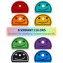 Uniclife 24 PCS 2.5 cm Couvre Clef de Capuchon Clé Identificateurs de Clés à Visage Souriant Marqueurs pour Clés Standard Plates