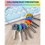 Uniclife 24 PCS 2.5 cm Couvre Clef de Capuchon Clé Identificateurs de Clés à Visage Souriant Marqueurs pour Clés Standard Plates