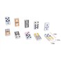 Kalolary Double 12 Jeu Dominos du Train Mexicain, 91 Jeux Dominos dans Une Boîte en Tissu avec 9 Trains Livret d'Instructions Bl