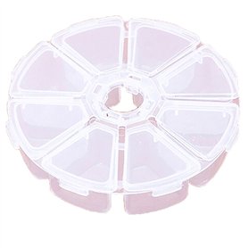 Boîte de rangement ronde à 8 compartiments pour perles