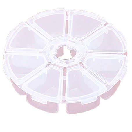 Boîte de rangement ronde à 8 compartiments pour perles