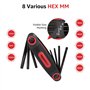 Amazon Basics Lot de 3 montures de clés Allen Mesures métriques/SAE/TORX