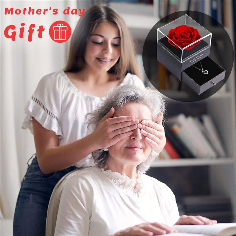 Image secondaire de MONODEAL cadeau fete des meres,Cadeau femme, Rose Eternelle Cadeau Anniversaire Fête des mères Mariage pour Femme Maman, Anniver
