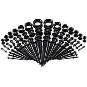tonyg-p 50 pièces Kit d'étirement des Oreillettes Ecarteur Jauges Expansion Oreille Tunnel 14G-00G silicone