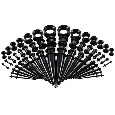 tonyg-p 50 pièces Kit d'étirement des Oreillettes Ecarteur Jauges Expansion Oreille Tunnel 14G-00G silicone