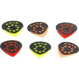 DAVA (Jazz Grips Combo) Médiators Pour Guitare - Hang Bag Avec 6 Pièces 9234