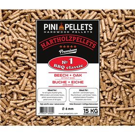 PINI Pellets de Bois Dur №1 BBQ Classic 15 Kg Grill Pellets pour Griller