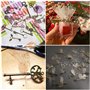 24 pièces grandes clés squelette en bronze antique clé rustique pour la décoration de mariage faveur, collier pendentifs