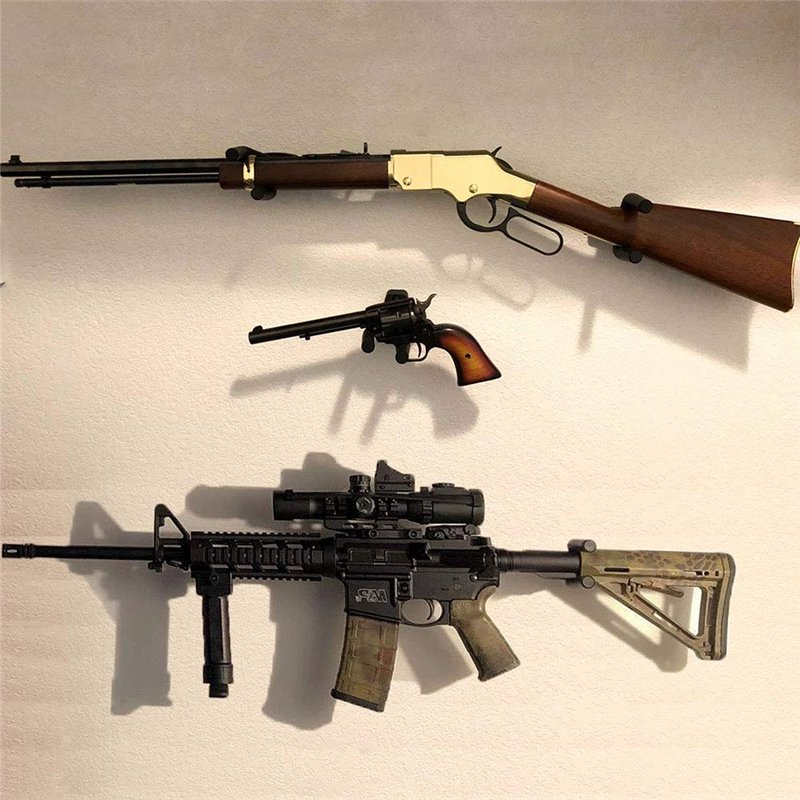 Image secondaire de 8 Pack Support d'armes, Cintre de Fusil, Support Mural pour Pistolet, paroi de Fusil Crochet de Montage Crochet, de Fixation Mur