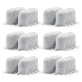 Lot de 12 filtres à eau à charbon de rechange compatibles pour cafetières – Compatible avec toutes les machines à café