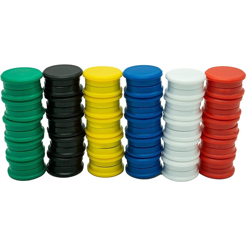 Rikama - Lot de 60 aimants ronds, 24 mm de diamètre
