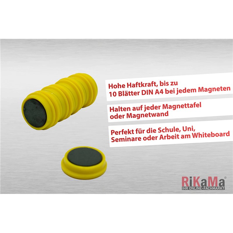 Image secondaire de Rikama - Lot de 60 aimants ronds, 24 mm de diamètre