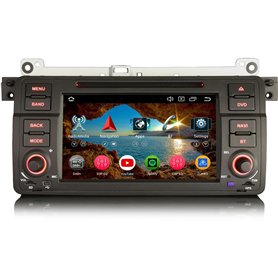 Erisin 8-Core 4+64Go Android 14 Autoradio pour BMW Série 3 E46 Rover 75 M3 MG ZT Support Navigation GPS Carplay Android Auto DSP