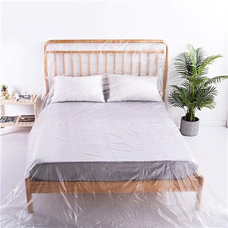 BUZIFU 2 * 3m Bâche De Protection Anti-poussière Imperméable Bâche en Plastique Transparente Épaisse Indéchirable Couverture Gar