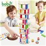 Surplex Jeu d'empilage de Tour en Bois, Jouets d'apprentissage Montessori Jeu de Famille, Jeux à Empiler Jeu de Societe Cadeau d