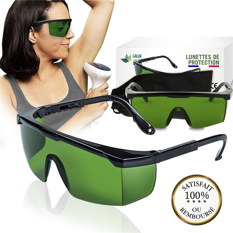 Green Frenchies G.F. Lunettes Anti Lumiere Pulsée - Lunettes de Protection IPL, Protege contre la Lumière Pulsée, Sac-étui Offer