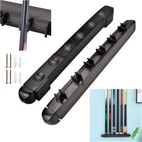 BUENTYA Porte-queues Billard en Bois Support de Billard à 6 Queues Support Billard Mural avec 4 Vis et 4 Vis d'Expansion Support