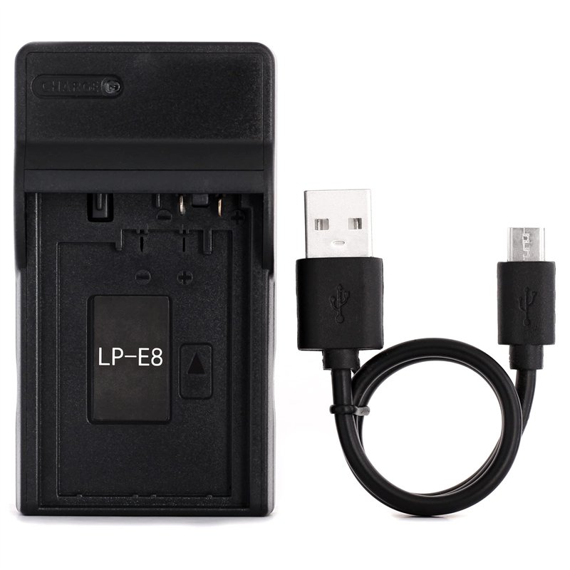 LP-E8 USB Chargeur pour Canon EOS 550D, EOS 600D, EOS 650D, EOS 700D, EOS Kiss X4, X5, X6i, EOS Rebel T2i, EOS Rebel T3i, EOS Re