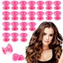 Voarge Lot de 30 bigoudis pour la nuit - Bigoudis magiques - Sans chaleur - Pour bricolage - 2 tailles (rose)