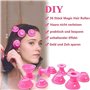 Voarge Lot de 30 bigoudis pour la nuit - Bigoudis magiques - Sans chaleur - Pour bricolage - 2 tailles (rose)