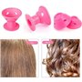Voarge Lot de 30 bigoudis pour la nuit - Bigoudis magiques - Sans chaleur - Pour bricolage - 2 tailles (rose)