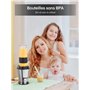 Mini Blender Mixeur avec 280ml Moulin à café et 2 * 570ml Bouteille de smoothie portable